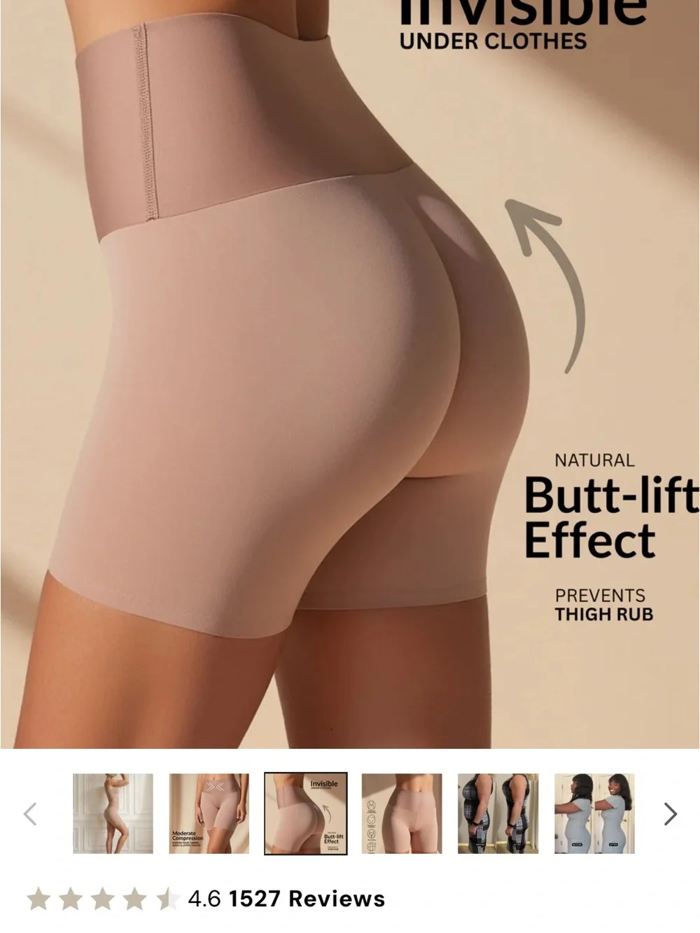 Bella tuck & lift seamless slip short - Picture 2 of 9